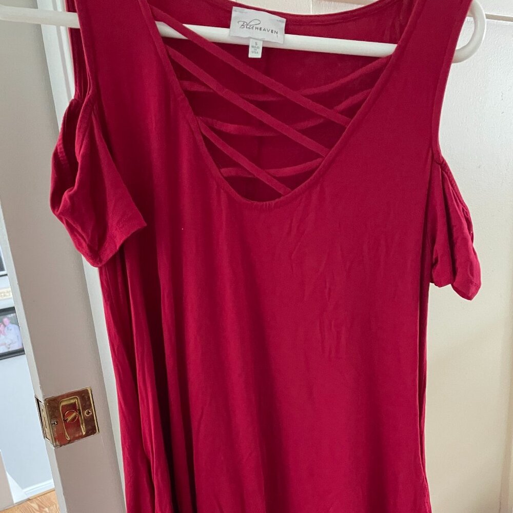 Red above the knee dress